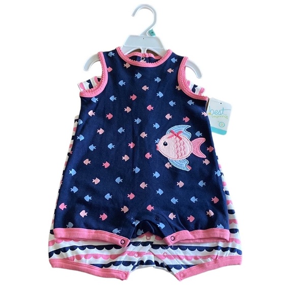 Best Beginnings Fish Rompers - Picture 3 of 15